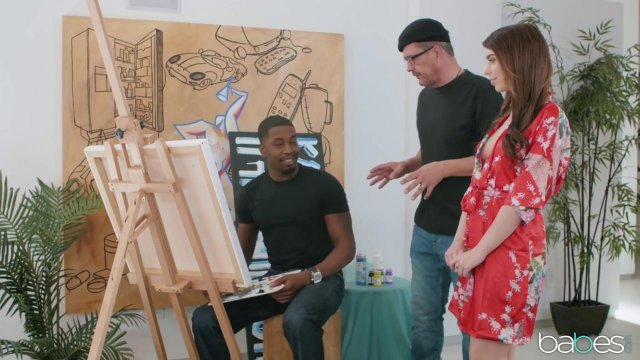 Превью Натурщица Дженна настолько сексуальна, что у темнокожего художника встал член № 35184